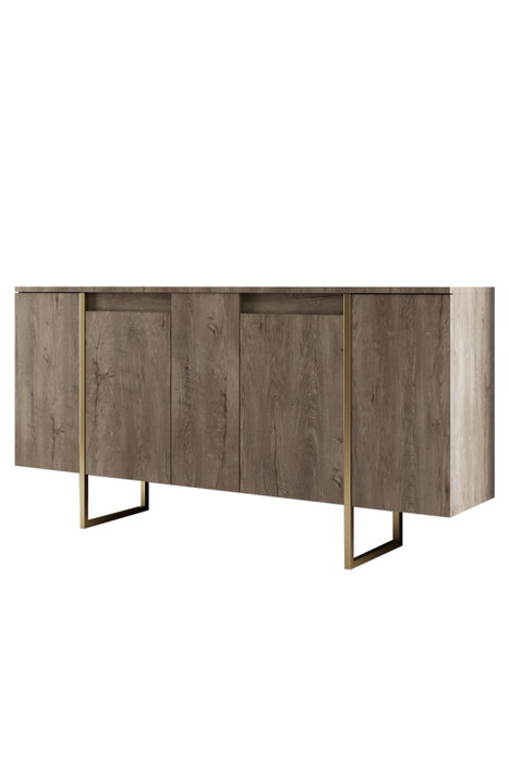 Hanah Home Luxe - Conjunto de muebles de salón Nogal y Dorado Hanah Home Luxe - Conjunto de muebles de salón Nogal y Dorado